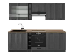 Mueble de cocina gris oscuro 235x60x81.6 fame-line