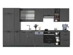 Mueble de cocina gris oscuro 355x46x81.6 fame-line