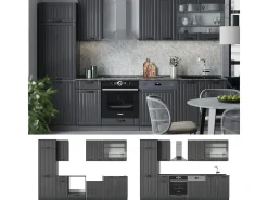 Mueble de cocina gris oscuro 300x60x81.6 fame-line