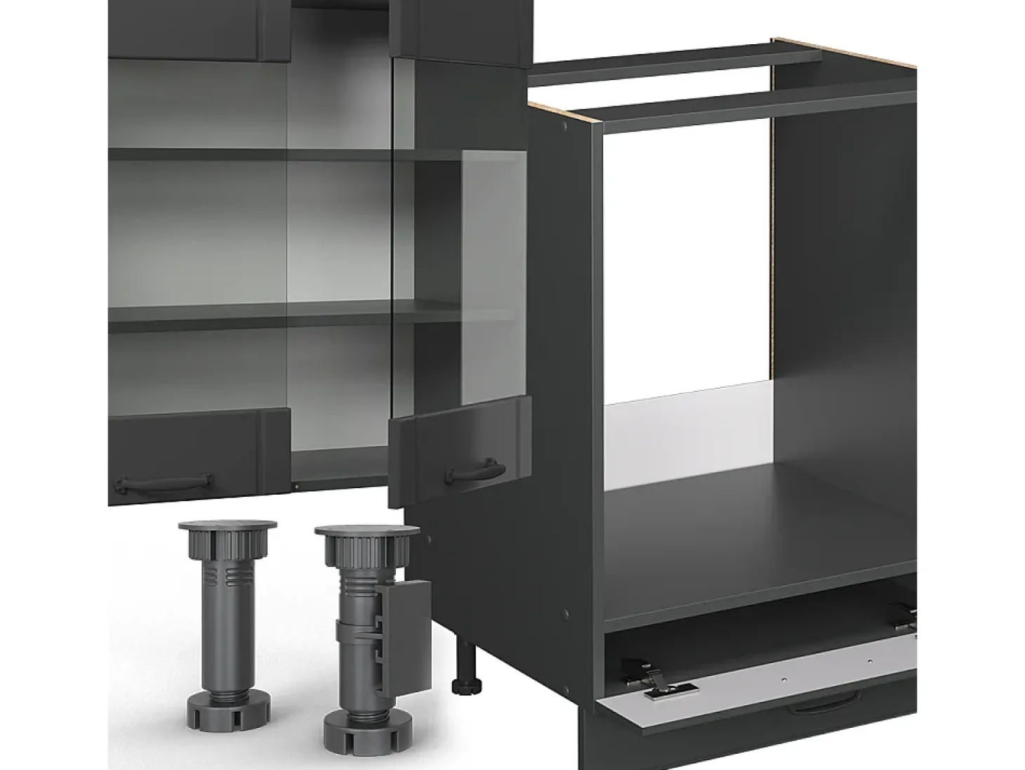 Mueble de cocina gris oscuro 300x60x81.6 fame-line