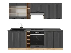 Mueble de cocina gris oscuro 235x46x81.6 fame-line