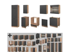 Mueble de cocina gris oscuro 300x60x81.6 fame-line
