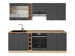Mueble de cocina gris oscuro 235x60x81.6 fame-line