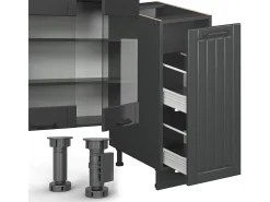 Mueble de cocina gris oscuro 280x60x81.6 fame-line
