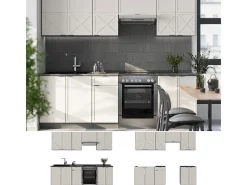 Mueble de cocina gris/beige/antracita 240x60x81.6 fame-line