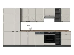 Mueble de cocina gris/beige/antracita 355x60x81.6 fame-line