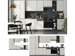 Mueble de cocina gris/beige/antracita 355x60x81.6 fame-line
