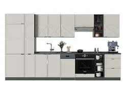 Mueble de cocina gris/beige/antracita 355x60x81.6 fame-line