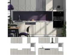 Mueble de cocina gris/beige/blanco 300x46x81.6 fame-line