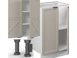 Mueble de cocina gris/beige/blanco 300x46x81.6 fame-line