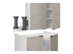 Mueble de cocina gris/beige/blanco 235x60x81.6 fame-line