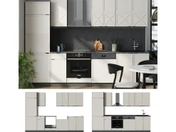 Mueble de cocina gris/beige/antracita 300x46x81.6 fame-line