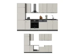 Mueble de cocina gris/beige/antracita 300x46x81.6 fame-line