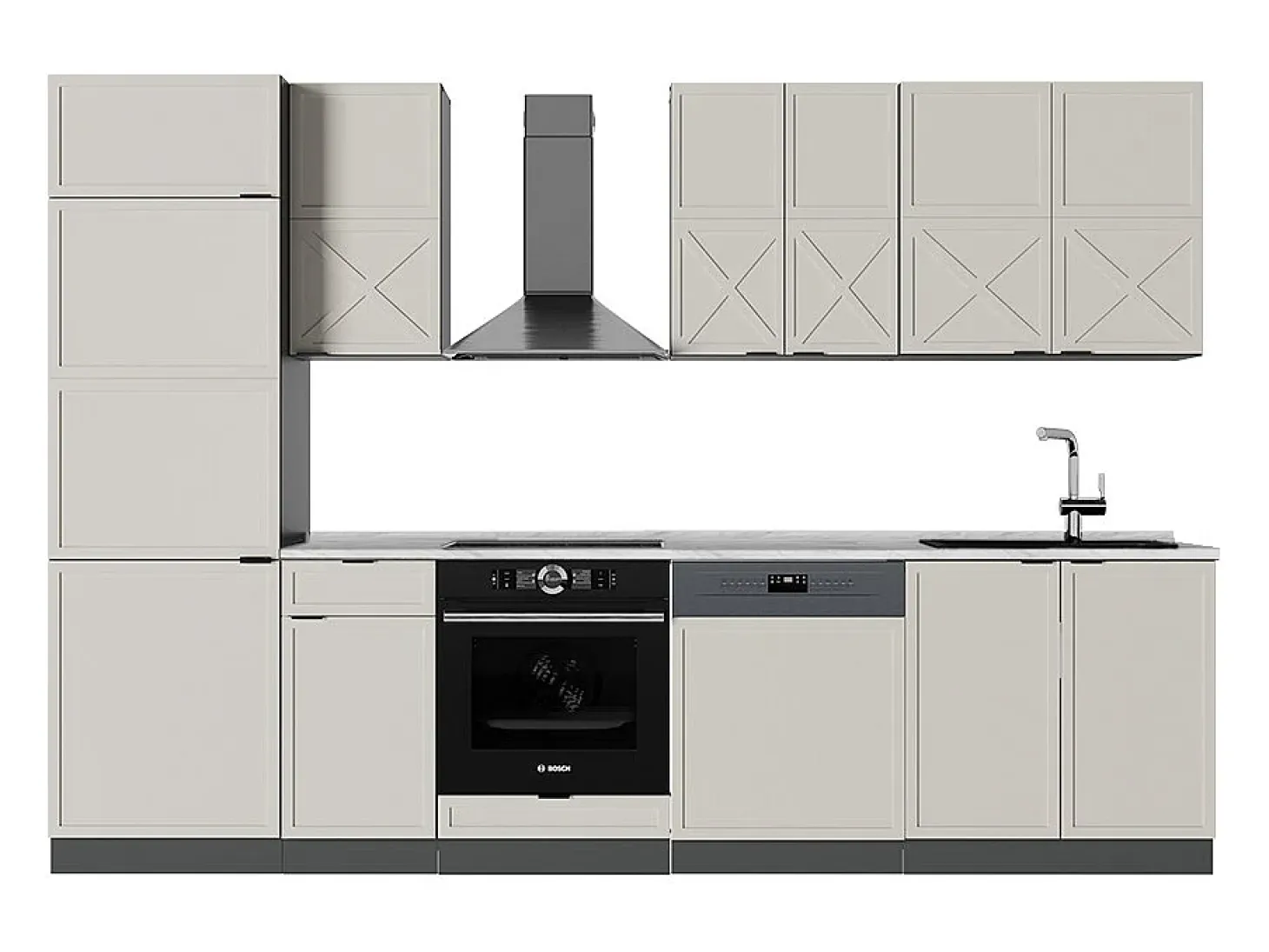 Mueble de cocina gris/beige/antracita 300x46x81.6 fame-line