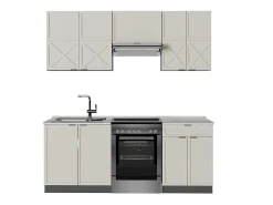 Mueble de cocina gris/beige/antracita 200x60x81.6 fame-line