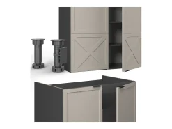 Mueble de cocina gris/beige/antracita 200x60x81.6 fame-line