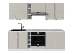 Mueble de cocina gris/beige/blanco 235x46x81.6 fame-line