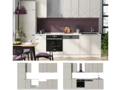 Mueble de cocina gris/beige/blanco 300x46x81.6 fame-line
