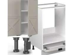 Mueble de cocina gris/beige/blanco 300x46x81.6 fame-line