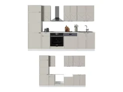 Mueble de cocina gris/beige/blanco 300x46x81.6 fame-line
