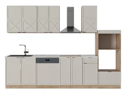 Mueble de cocina gris/beige/roble dorado 300x46x81.6 fame-line
