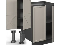 Mueble de cocina gris/beige/antracita 300x60x81.6 fame-line
