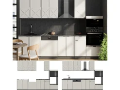 Mueble de cocina gris/beige/antracita 300x60x81.6 fame-line