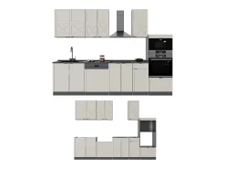 Mueble de cocina gris/beige/antracita 300x60x81.6 fame-line