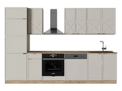 Mueble de cocina gris/beige/roble dorado 300x60x81.6 fame-line