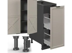 Mueble de cocina gris/beige/antracita 280x60x81.6 fame-line