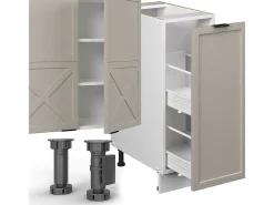 Mueble de cocina gris/beige/blanco 280x46x81.6 fame-line