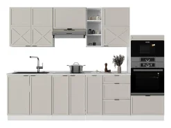 Mueble de cocina gris/beige/blanco 280x46x81.6 fame-line