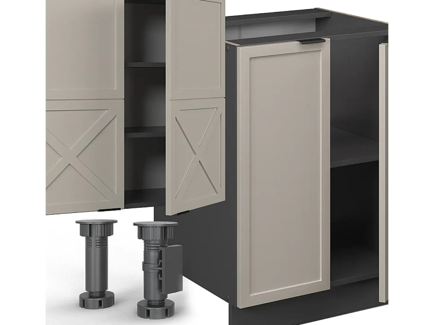 Mueble de cocina gris/beige/antracita 300x46x81.6 fame-line