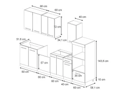 Mueble de cocina gris/beige/antracita 300x46x81.6 fame-line