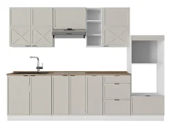 Mueble de cocina gris/beige/blanco 280x60x81.6 fame-line