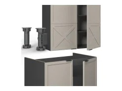 Mueble de cocina gris/beige/antracita 235x60x81.6 fame-line