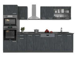 Mueble de cocina hormigón negro/antracita 300x60x81.6 r-line