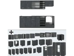 Mueble de cocina hormigón negro/antracita 240x46x81.6 r-line