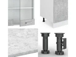 Mueble de cocina hormigón 300x60x81.6 r-line