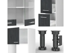 Mueble de cocina hormigón negro/blanco 350x60x81.6 r-line