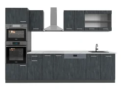 Mueble de cocina hormigón negro/antracita 300x60x81.6 r-line