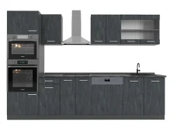 Mueble de cocina hormigón negro/antracita 300x60x81.6 r-line