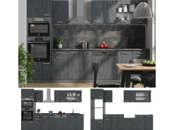 Mueble de cocina hormigón negro/antracita 300x60x81.6 r-line