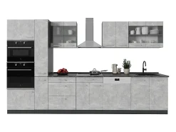 Mueble de cocina hormigón/antracita 350x46x81.6 r-line