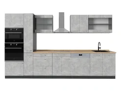 Mueble de cocina hormigón/antracita 350x46x81.6 r-line