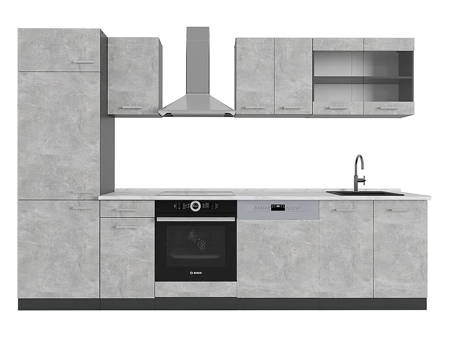 Mueble de cocina hormigón/antracita 300x60x81.6 r-line