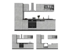 Mueble de cocina hormigón/antracita 300x60x81.6 r-line