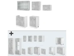 Mueble de cocina hormigón/blanco 200x60x81.6 r-line