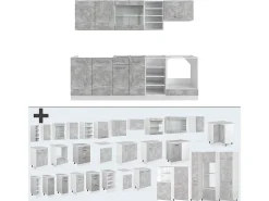 Mueble de cocina hormigón/blanco 240x60x81.6 r-line