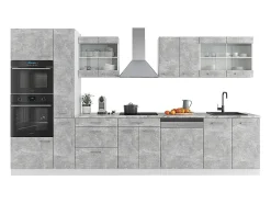 Mueble de cocina hormigón/blanco 350x60x81.6 r-line